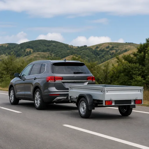 SUV familial et remorque : comprendre le poids tractable et l'attelage — illustration générée par IA